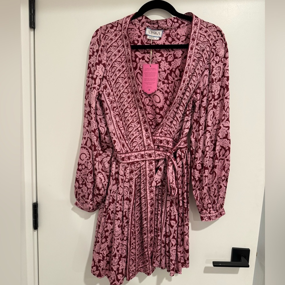 Long sleeve wrap dress